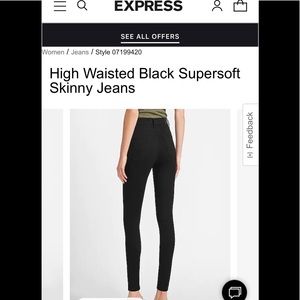 Black express skinny high wasted jeans, super stretch!